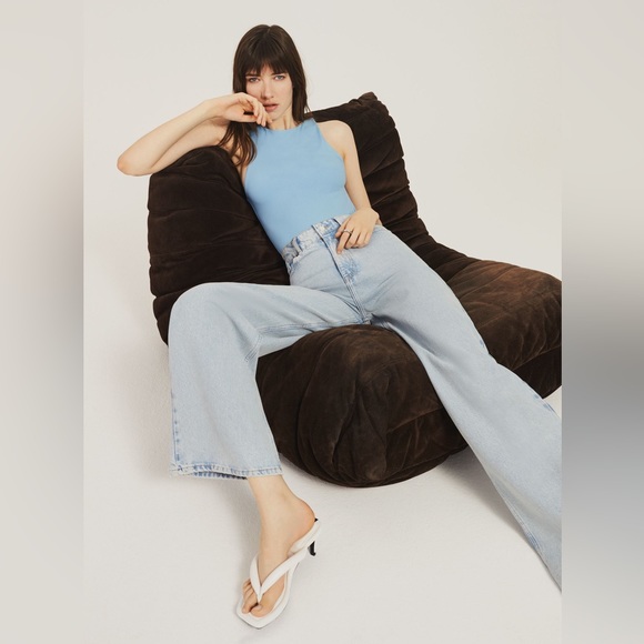 ZARA Baby Blue Spandex Halter Neck Bodysuit - Picture 12 of 13